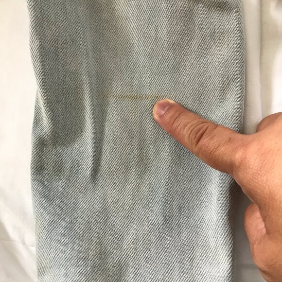 MNML Jeans Men 28x29 Blue Low Rise Raw Hem Distressed Ankle Zip Button Fly Biker - Picture 14 of 15